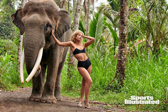 Jasmine Sanders was photographed by Yu Tsai in Bali. Swimsuit by Fleur du Mal.